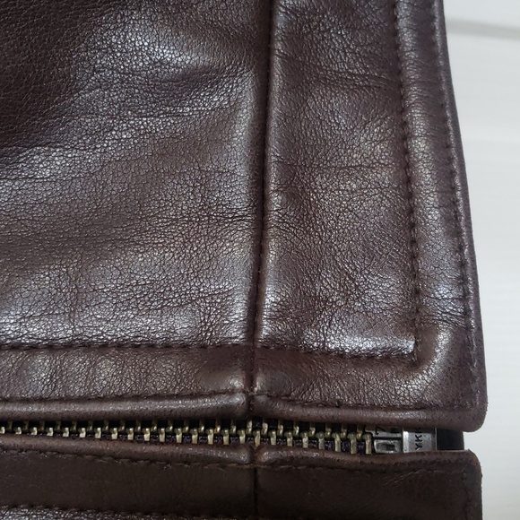 Vintage Bernardo Men’s Espresso Brown Full-grain Leather Bomber Jacket MEDIUM - Picture 10 of 15